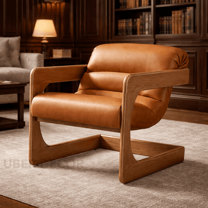 AXEL – Handcrafted Wooden Accent Chair for Living Room & Lounge Spaces