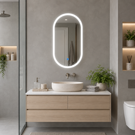 Liva Frameless LED Mirror with 3 Color Changing Lights Touch Sensor 45x24 Inch - Ready to Ship
