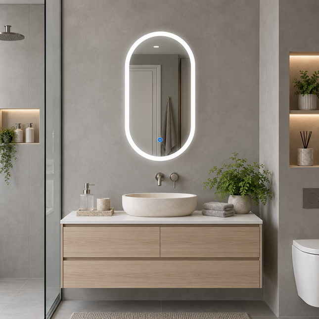 Liva Frameless LED Mirror with 3 Color Changing Lights Touch Sensor 45x24 Inch - Ready to Ship
