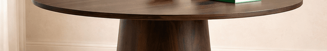 Brindlewood Round Dining Table Mid Century Modern Scandinavian Japandi Design Solid Wood Finish Pedestal Base Dining Table for Dining Room