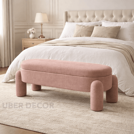 Meloa Modern Japandi-Inspired Flip Top Storage Bench – Whimsical Minimalist Organizer for Entryway, Bedroom & Living Room
