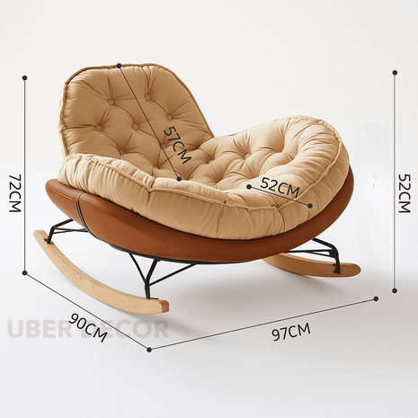 Celyra- Nordic Modern Accent Wide Base Tufted Armchair Rocking Accent Chair for Reading Room or Living Room - Uber Decor