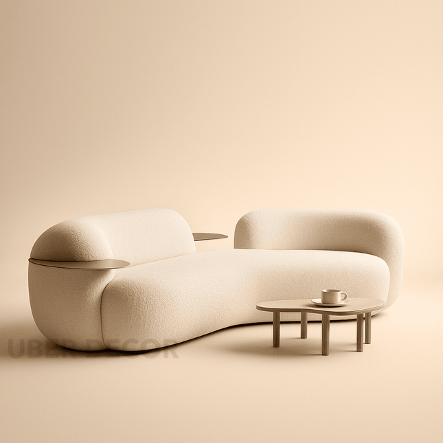 SkyHaven Cloud Lounge Sofa - Ultra-Soft Curved Couch for Minimalist Living Rooms