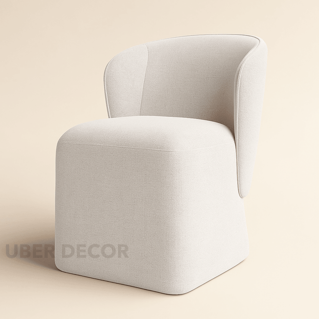 Brin Modern Dining Chair with Curved Wing Back and Soft Contemporary Silhouette for Dining and Lounge Spaces - Uber Decor