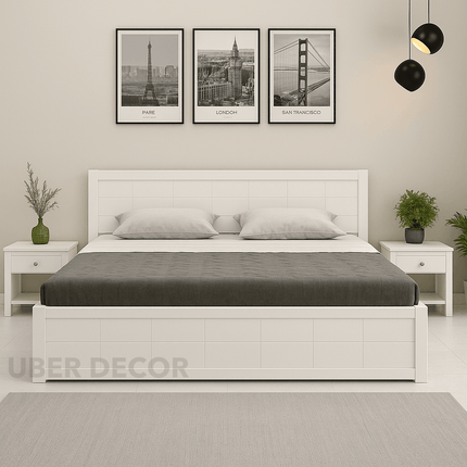 HavenWood Japandi Modern Platform Customisable Bed for Master Bedroom