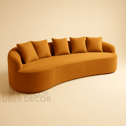 Oslen Japandi Curved Sofa – Oversized Wabi Sabi Style Couch for Living Room - Uber Decor