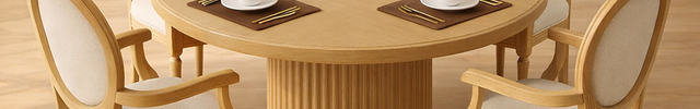 Bellewood French Round Dining Table – Custom Solid Wood Dining Table for Formal Dining Room