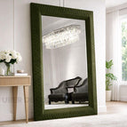 Deep Olive Green Suede Velvet