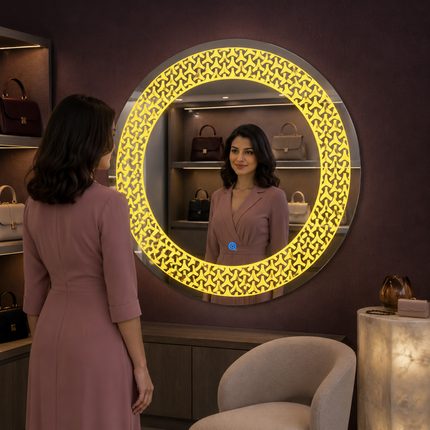 Lustrova front or back lit led  mirror- 3-colour touch button led frameless bathroom vanity mirror