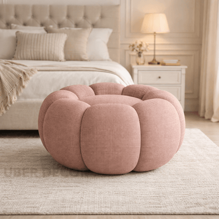 Pumpkin Hue Ottoman Stool Chair - Soft Stool & Footrest for Living Room or Bedroom Modern Living Room Furniture