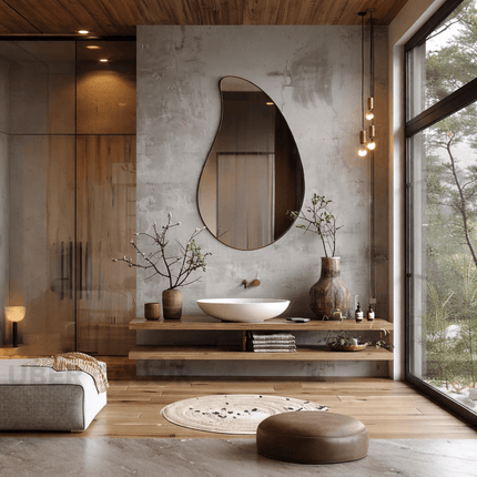 Nahla Raindrop Frameless HD Mirror – Modern Organic Wall Mirror Minimalist Decorative Art Piece