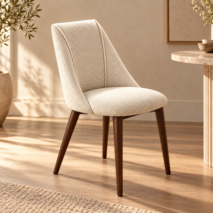 Renzo Off White Boucle Dining Chair Modern Upholstered Ready to Ship Chair for Dining Room - product image 1