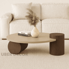 Beige with Dark Walnut Brown Accent