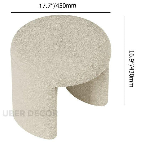 Trilo Form Vanity Stool Backless Makeup Accent Chair Modern Minimalist Sculptural Seating for Bedroom and Dressing Room Interiors Shop Now - Uber Decor