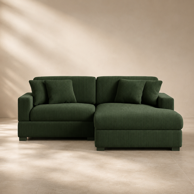 Silchar Sectional Sofa Couch with Lounger Scandinavian Modern Contemporary Luxury Furniture for Lounge, Studio, and Suite