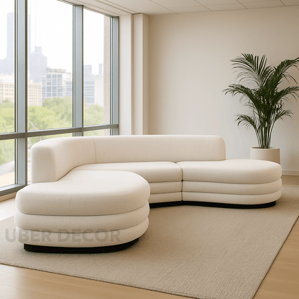 Doha Modern Curved Sectional Sofa Japandi Style Luxury Sofa for Living Room