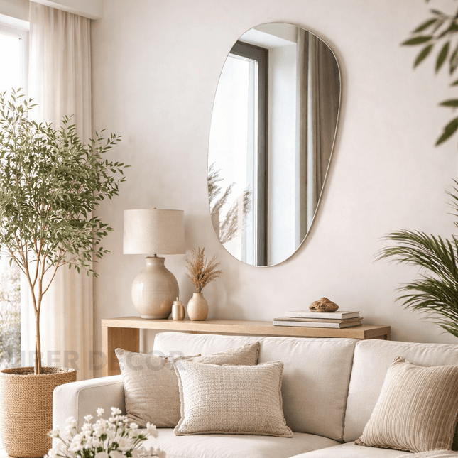 Niva Frameless HD Mirror – Asymmetrical Wall Mirror with Custom Sizes Available