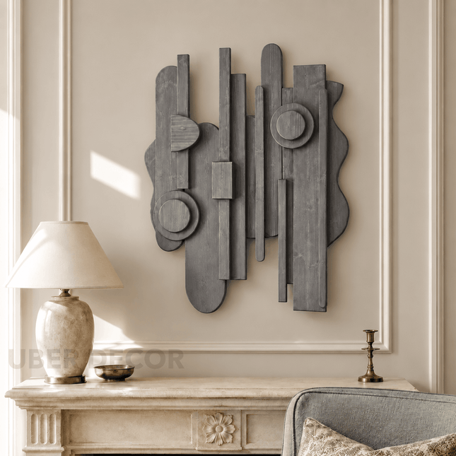 Linear Rhythm Sculptural Wooden Wall Art - product image 2