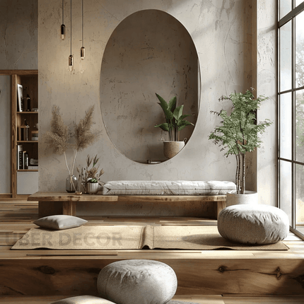 Glowza Frameless HD Mirror – Oval Wall Mirror with Minimalist Silhouette for Modern Natural Decor