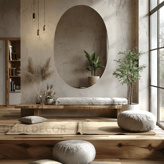 Glowza Frameless HD Mirror – Oval Wall Mirror with Minimalist Silhouette for Modern Natural Decor