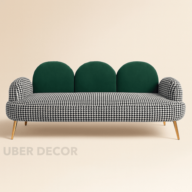 Rotterdam Modern Sofa Contemporary Houndstooth & Soft Backrest Couch for Living Room