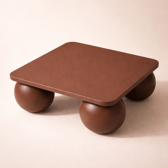 Zambezi Coffee Table Modern Contemporary Sculptural Designer Center Table Custom Finish Sphere Base Statement Table for Artistic Living Space