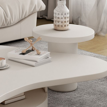 Rio Bianco Italian Light Luxury Cloud Coffee Table with Solid Wood Base Sculptural Centerpiece for Living Rooms and Lounge Interiors