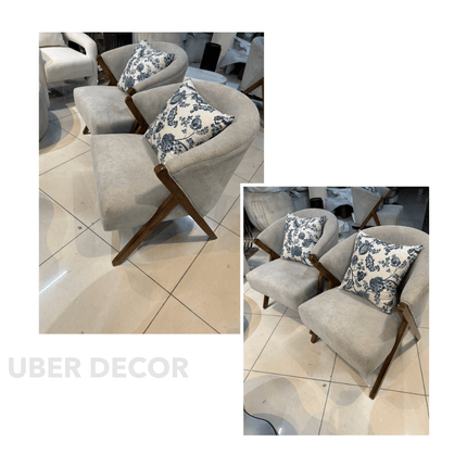 Casa Luxe Waiting Area Chair Mid Century Modern Scandinavian Inspired Solid Wood Legs Fixed Base Reception Chair Living Room and Lounge