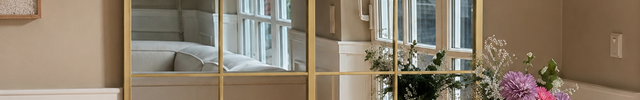 French Arch Gold Oversized Window Style Mirror – 72” H x 36” W Full-Length Arched Metal Frame Mirror, Ready to Ship