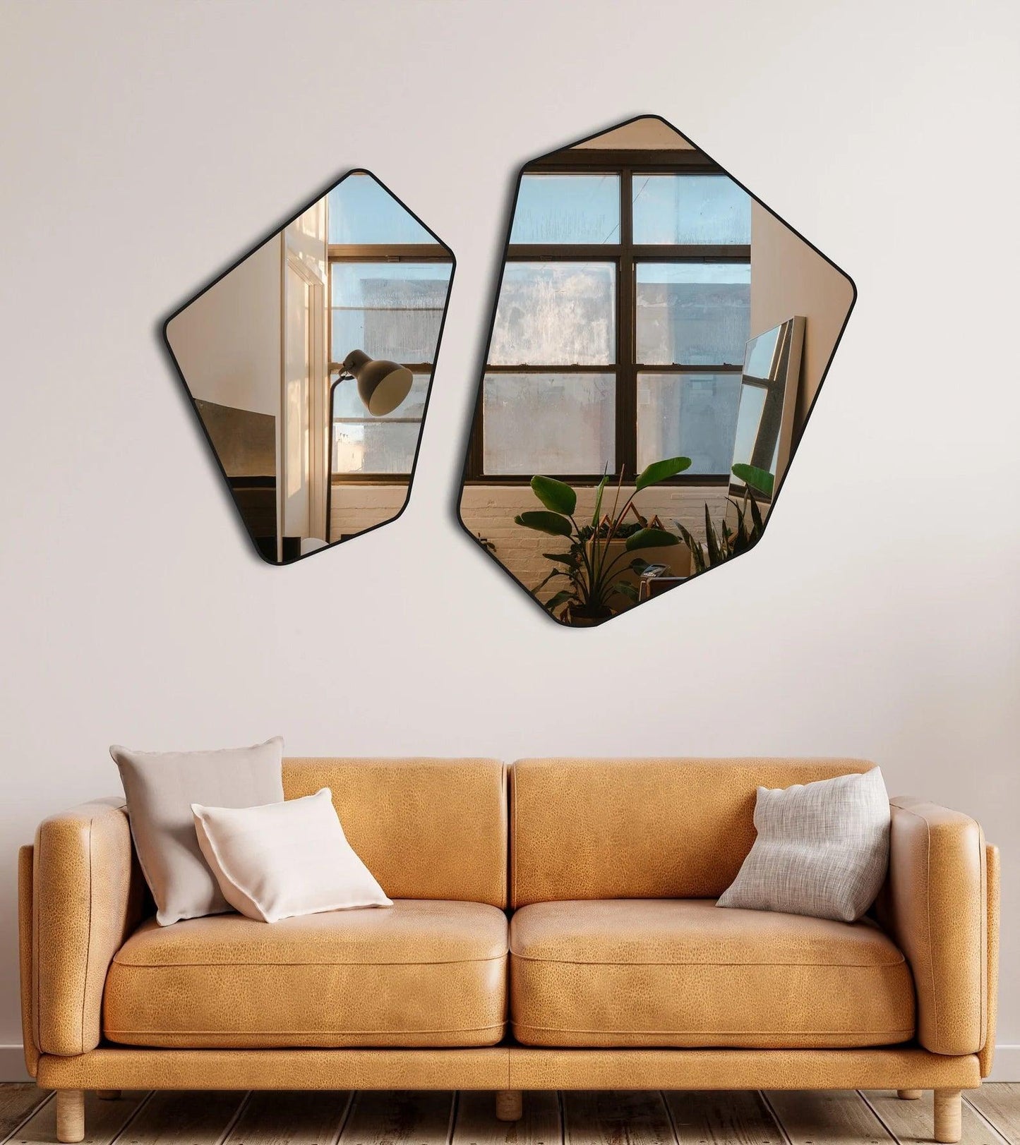 Geometric Wall Mirror Set – Modern and Stylish Home Decor - Uber Decor