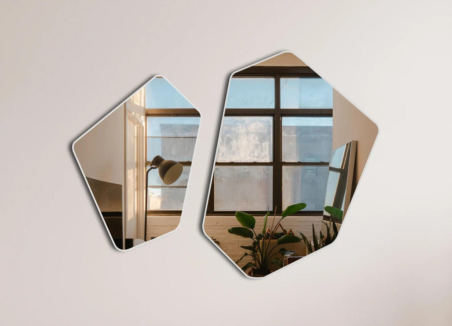 Geometric Wall Mirror Set – Modern and Stylish Home Decor - Uber Decor