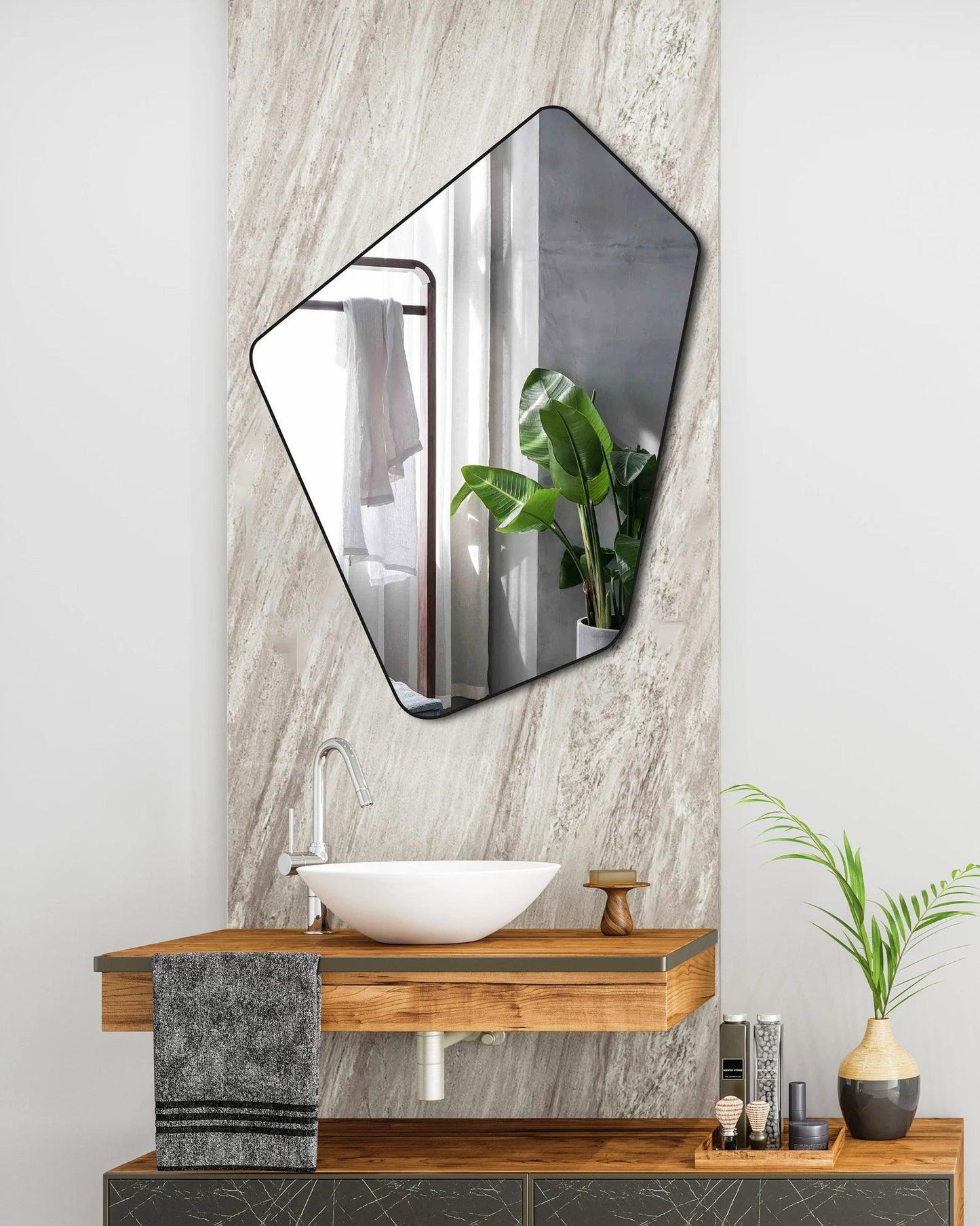 Geometric Wall Mirror Set – Modern and Stylish Home Decor - Uber Decor