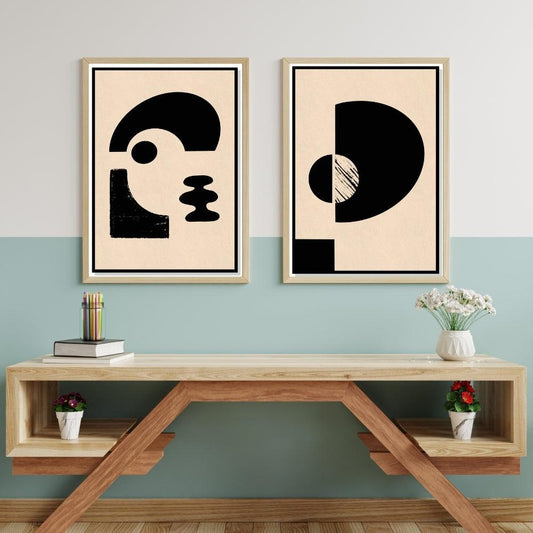 Geometrie Minime - Minimal Geometric Abstract Wall Art - Uber Decor