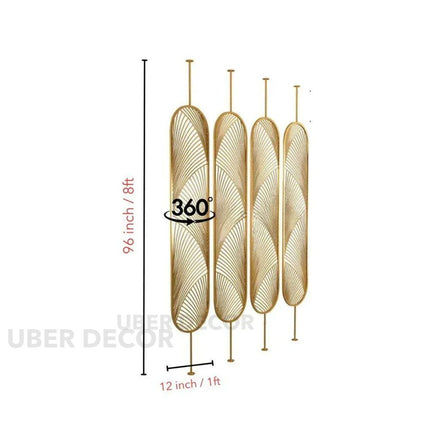 ORIEL Stainless Steel Decorative Room Divider With Curved Linear Pattern For Living Room Foyer Lounge And Statement Interior Spaces