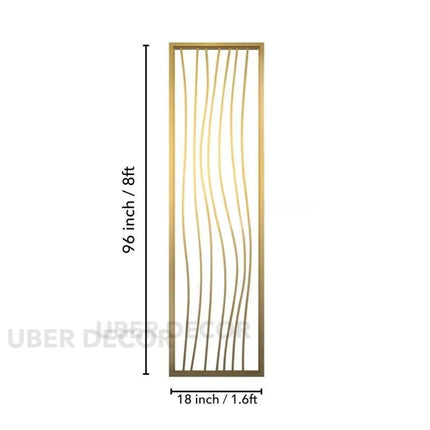 FLUEN Stainless Steel Vertical Flow Room Divider With Curved Line Design For Living Room Study Area And Modern Interior Spaces