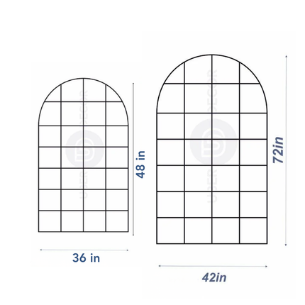 GloryArch Arched Grid Metal Frame Mirror – 4 ft & 6 ft In Stock Window Style Mirror