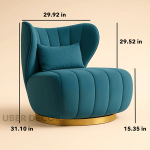 Celeste Comfort Accent Chair – Modern Armchair with High-Grade Aluminum Base for Living Room & Lounge Spaces - Uber Decor