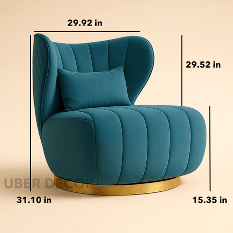 Celeste Comfort Accent Chair – Modern Armchair with High-Grade Aluminum Base for Living Room & Lounge Spaces - Uber Decor