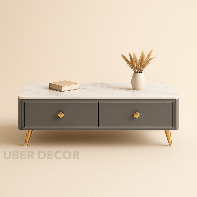 Velmo Luxe – Modern Coffee Table, Retro Glam TV Unit with Minimalist Design and Elegant Accents