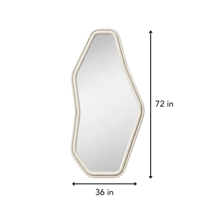 EdgeCraft 6 ft Light Grey Boucle Irregular Mirror – In Stock Asymmetric Mirror