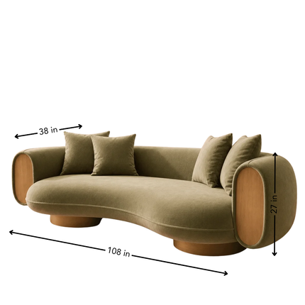 Verde Halo Sculptural Designer Sofa with Organic Curved Silhouette Luxury Statement Couch for Artistic Interiors