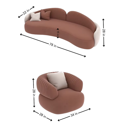 Bristol Luxury Modern Curved Sofa with Channel Tufted Backrest Customisable Designer Couch for Living Room