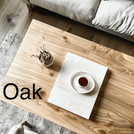 Delaware Coffee Table, Rustic Modern Scandinavian Japandi Wooden Plank Low Profile Center Table for Living Room