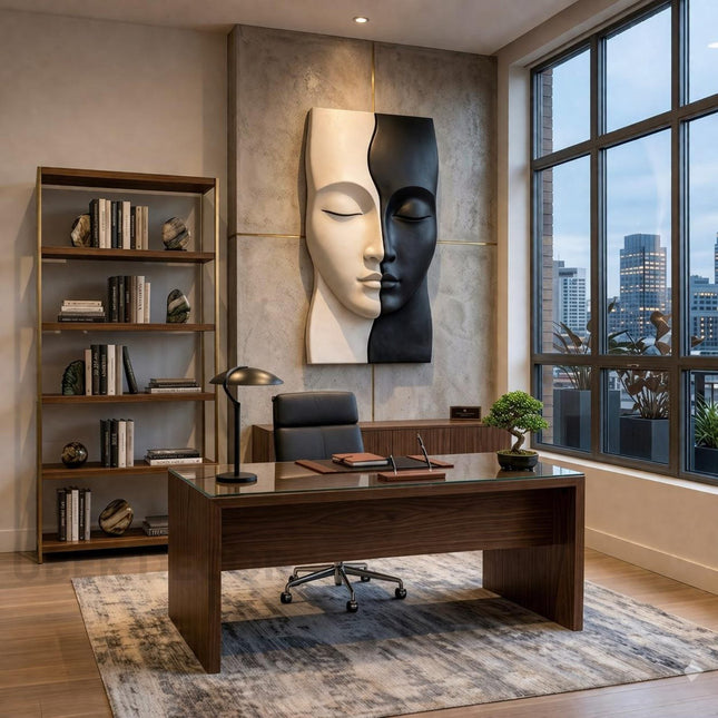 Split Serenity Japandi 3D Face Wall Art - product image 2