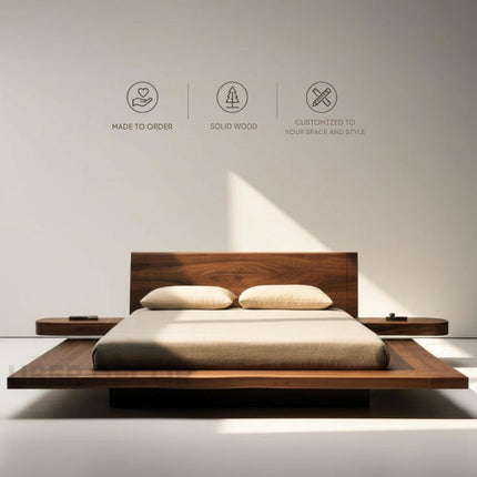 Stillwood Float Bed – Minimalist Solid Wood Platform Bed