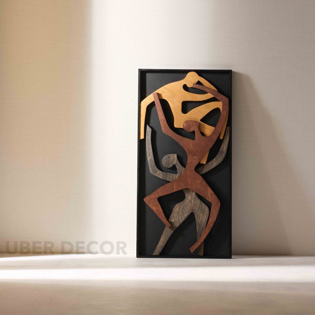 Homo Sepia Wooden Wall Art - Contemporary Abstract Texture 3D Wall Art - Wood Wall Sculpture Minimal Wall Decor - Uber Decor