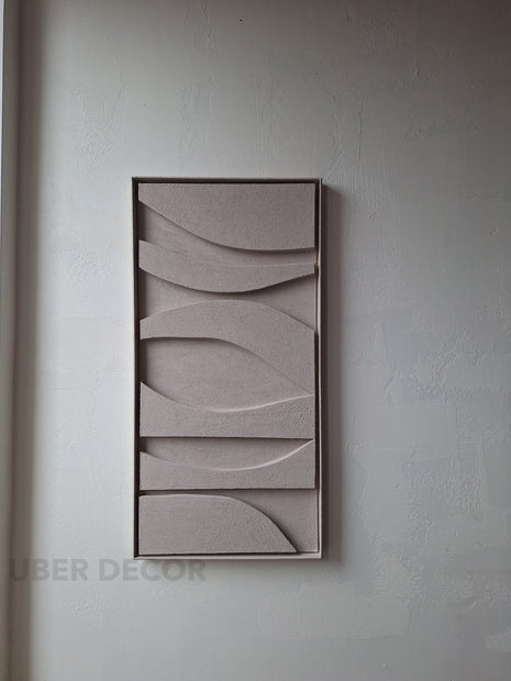 Sandy Dune Wooden Wall Art - Contemporary Abstract Texture 3D Wall Art Painting - Wood Wall Sculpture Minimal Wall Decor - Uber Decor