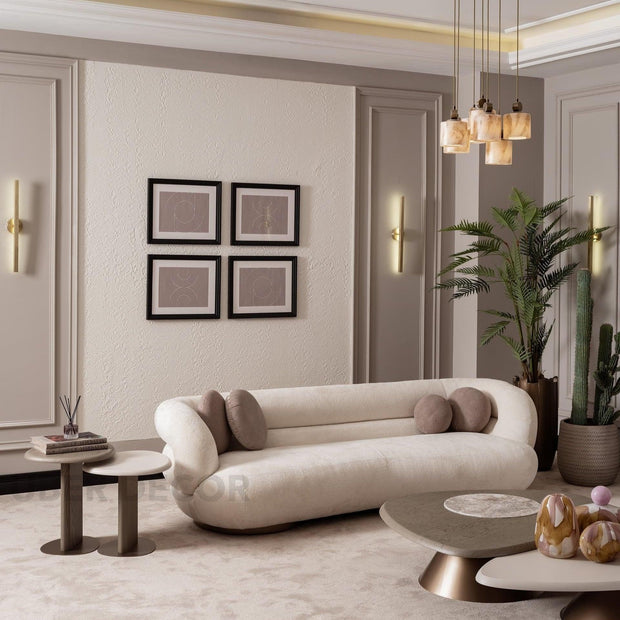 SereneCurve Luxury Boucle Couch - Contemporary 3-Seater Sofa with Modern Design - Uber Decor