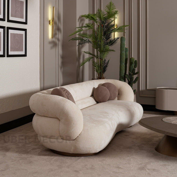 SereneCurve Luxury Boucle Couch - Contemporary 3-Seater Sofa with Modern Design - Uber Decor
