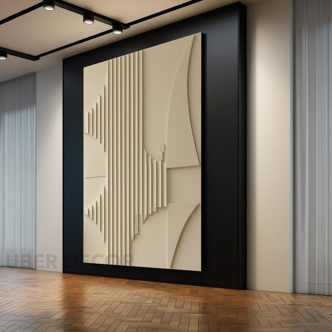 Geometric Ridge Wooden Wall Art - Wall Hanging - Wood Wall Sculpture - Minimalist Abstract Wall Decor - Dimensional Wall Art - Uber Decor